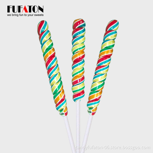 Fruit flavored spiral Lollipop candy twist lollipop swirl for sale